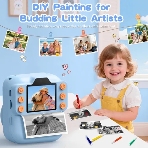 Miniatura 4 de Cámara de Impresión Instantánea para Niños, Juguetes para Niños Pequeños Cámara Digital de Impresión Instantánea para Edades de 3 a 12 años, Regalos