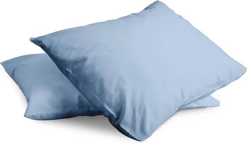 Miniatura 6 de Superity Linen Fundas de almohada de tamaño estándar, cerramiento abierto, paquete de 2, 100% algodón suave y cómodo, color azul