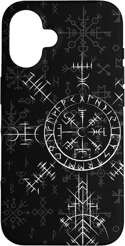 Miniatura 31 de Carcasa celta Vegvísir para iPhone 11, diseño de brújula vikinga, color celta