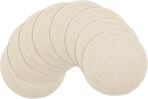 Miniatura 10 de Winknowl Juego de 4 manteles individuales redondos trenzados, lavables, tejidos resistentes al calor, para mesas de cocina, comedor, manteles Beige