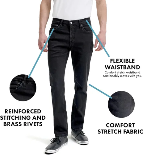 Miniatura 3 de Urban Star Jeans ajustados para hombre – Pantalones de mezclilla elástica y ajustados para hombre – Ropa casual y de trabajo de comodidad premium