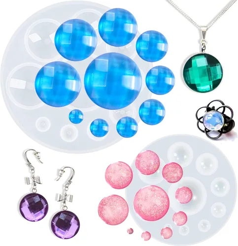 Miniatura 12 de FUNSHOWCASE Mini Moldes Surtidos de Joyería de Resina y Epoxy de Estrellas de Silicona Pequeños para Artesanía Delicada