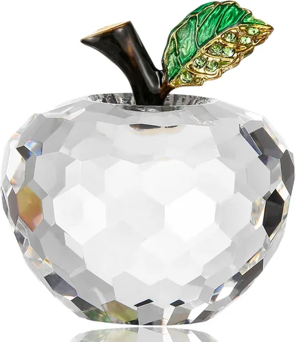 Miniatura 13 de Figura de manzana de cristal de Vie jeune, pisapapeles de estatua hecha a mano, adorno para decoración del hogar, artesanías de cristal