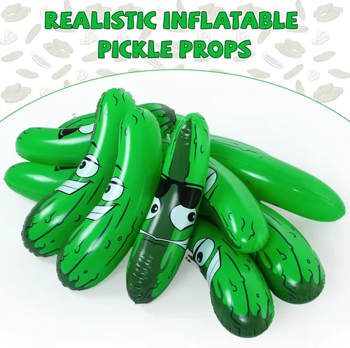 Miniatura 2 de Jexine 20 pulgadas inflable pepinillo pepinillo pepinillo divertido flotador de piscina, regalos inflables de pepinillo flotador juguetes