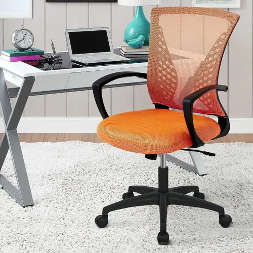 Miniatura 10 de Silla de oficina ergonómica para escritorio, silla de malla con soporte lumbar y apoyabrazos de altura ajustable, silla ejecutiva para mujeres