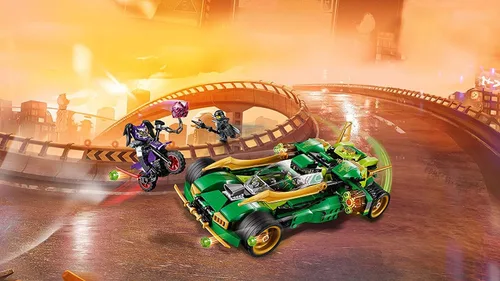 Miniatura 6 de Ninjago Ninja Nightcrawler, bicicleta y coche con función de disparo, juego de construcción Masters of Spinjitzu