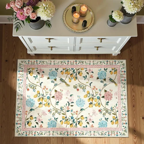Miniatura 84 de Jinchan Alfombra Floral de Pasillo, 2x5, Alfombras Antideslizantes Lavables a Máquina, Alfombra Suave de Pelo Bajo para Pasillo, Resistente a