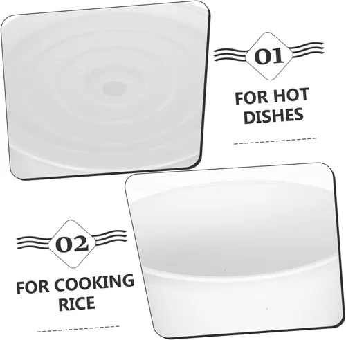 Miniatura 3 de BESTonZON Herramientas de calentamiento para hornear microondas, olla de arroz portátil a presión redonda, vaporizadores multifunción que cocina