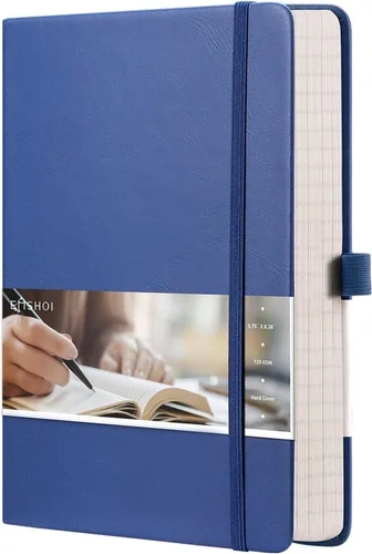 Miniatura 22 de EMSHOI - Cuaderno de puntos, 256 páginas A5, cuadrícula de puntos, papel grueso de 120gsm, 16 páginas perforadas, piel sintética suave, bolsillo