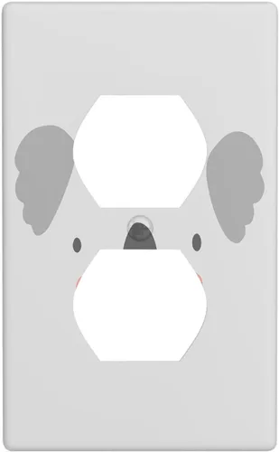 Miniatura 29 de Cubierta de interruptor de luz dúplex de elefante de dibujos animados de 1 banda, cubiertas de enchufe, placa frontal decorativa para receptáculo