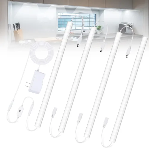 Miniatura 9 de 6 piezas x luces LED de 12 pulgadas para debajo del gabinete 4500K, luces regulables para debajo del mostrador para cocina, iluminación LED