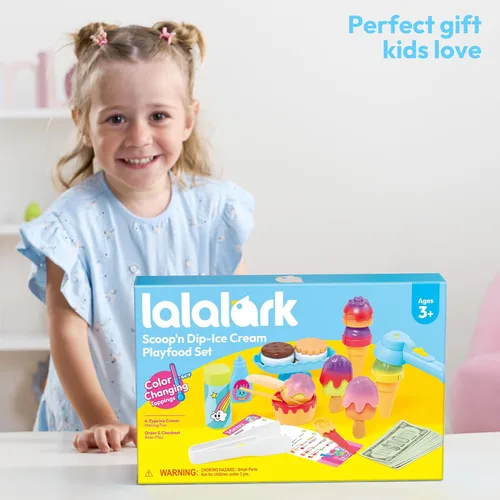 Miniatura 9 de lalalark Juguete de helado para niños pequeños, comida de juego que cambia de color, juguete de simulación para juegos de rol, accesorios de cocina
