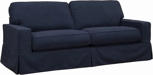 Miniatura 3 de Sunset Trading Americana - Sofá acolchado de 88 pulgadas de ancho, con brazo de pista, tela de poliéster azul marino