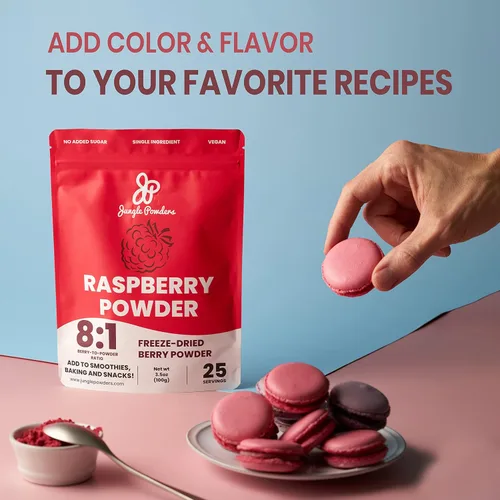 Miniatura 2 de Jungle Powders Polvo de frambuesa liofilizado de 7 onzas, frambuesas liofilizadas en polvo sin azúcar, aditivos, relleno y extracto de superalimento