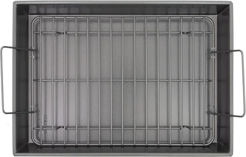 Miniatura 6 de Chicago Metallic juego de fuentes para horno poco profundas, para galletas, antiadherentes, profesionales, con charola para cocina, de 13 in x 9 in