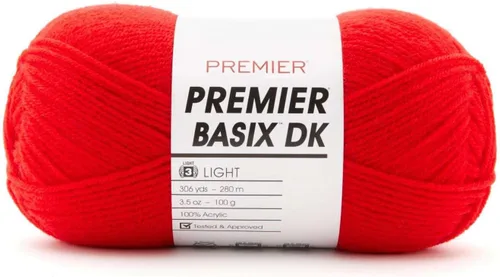 Miniatura 7 de Premier Yarns Basix Hilo DK, hecho de acrílico, hilo ideal para ganchillo y tejido, lavable a máquina, rosa camafeo, 3.5 onzas, 306 yardas Rosa Cameo