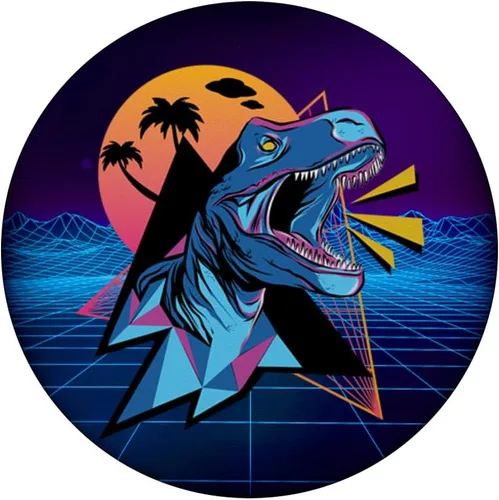 Miniatura 3 de Vaporwave Aesthetic Synthwave 80s 90s T Rex Dinosaur Gifts PopSockets Agarre y soporte para teléfonos y tabletas, Negro