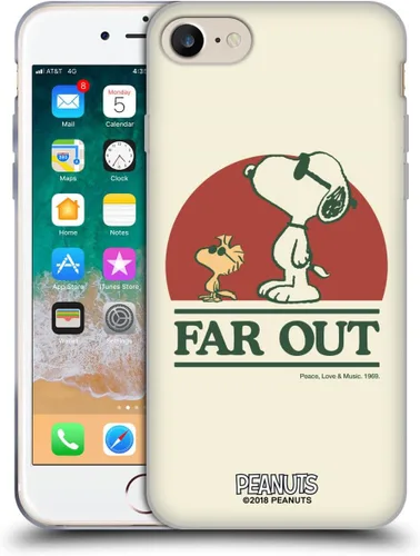 Miniatura 145 de Head Case Designs Funda de gel Woodstock 50th con licencia oficial de Peanuts Snoopy Guitar 1969 [protección de grado militar] compatible con Apple