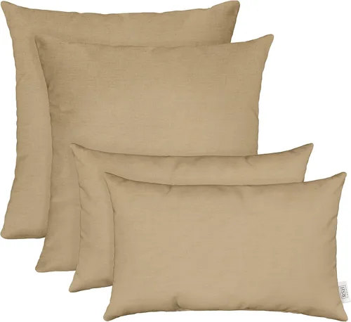 Miniatura 61 de RSH DECOR: Sunbrella Juego de 4 almohadas lumbares y cuadradas 20 x 12 pulgadas y 17 x 17 pulgadas Tela resistente al agua y a la decoloración