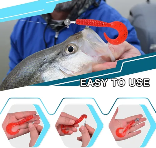 Miniatura 7 de Cabezas de plantilla de anzuelos de pesca, cabezas de plantilla de crappie, cabezas de plantilla sin pintar, bolas redondas, ganchos afilados