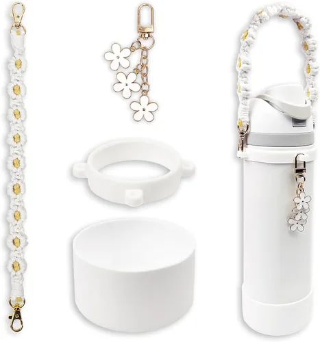 Miniatura 10 de Juego de fundas de silicona para botella de agua Owala de 24 oz, 32 oz, 40 oz - Incluye funda antideslizante y correa con asa para botella de agua