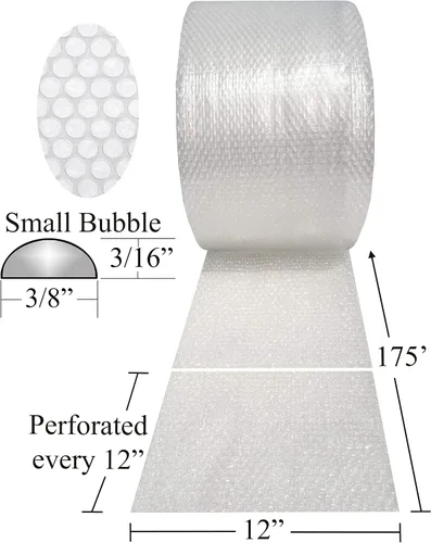 Miniatura 2 de Embalaje protector de burbujas – Pequeño 3/16 pulgadas (12 pulgadas de ancho x 175 pies de largo) transparente