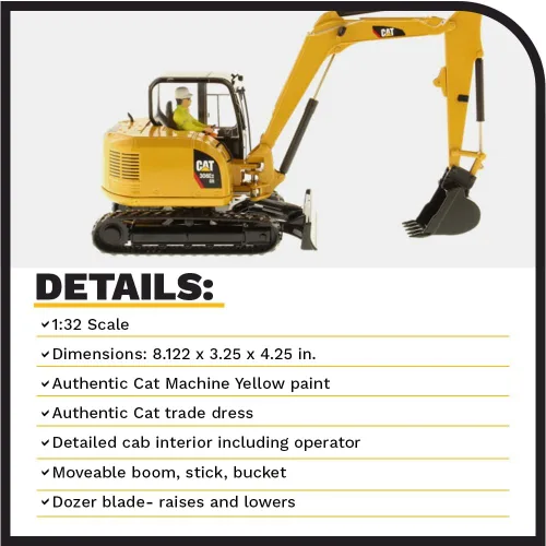 Miniatura 4 de Mini excavadora hidráulica Caterpillar 308E2 CR SB - Serie High Line de Diecast Masters - 85239