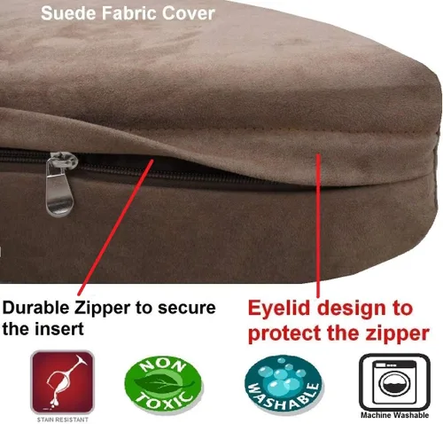 Miniatura 5 de Almohada ortopédica prémium con espuma viscoelástica para cama de perro, con revestimiento interior impermeable y cubierta externa de microgamuza