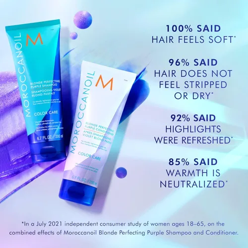 Miniatura 2 de Moroccanoil Paquete de champú y acondicionador morado perfeccionador rubio