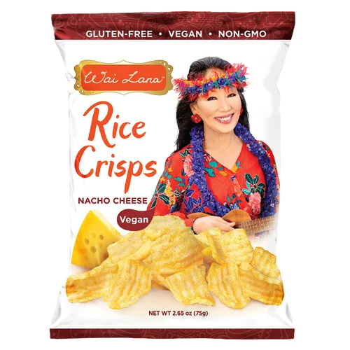 Wai Lana Chips Rice Crisps - Queso Nacho, sin gluten, vegano, sin OMG, 2.65 oz (12 unidades)