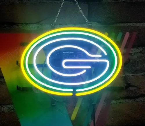 Queen Sense 14"x10" Green Bay Neon Sign Light Man Cave Bar Pub Cerveza Decoración Lámpara de neón A114GBPL