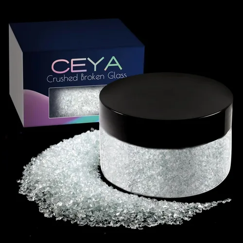 Miniatura 40 de Ceya 5.3 onzas/150g Vidrio Triturado Irregular Azul Neptuno Metálico Chips de Cristal Vidrio Roto Chips Purpurina 2-4mm Manualidades Purpurina