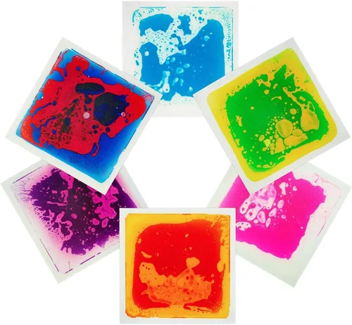 Miniatura 8 de Edusense Azulejos líquidos sensoriales para autismo, tapetes de juego de actividades para niños, sala de aprendizaje temprano sensorial, azulejos