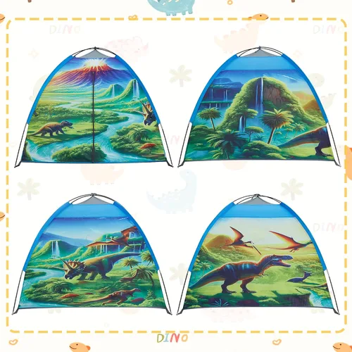 Miniatura 3 de Tienda de campaña de dinosaurio para niños varones, tienda de campaña de dinosaurio para niños para diversión interior y exterior, regalo perfecto