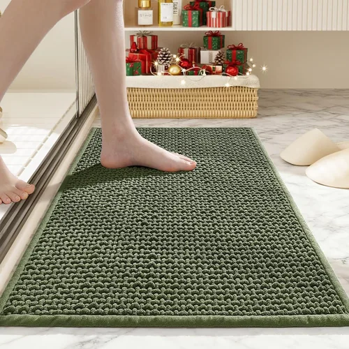 Miniatura 16 de Alfombras de baño antideslizantes lavables, alfombra de baño súper absorbente y delgada de secado rápido de pelo bajo para baño pequeño