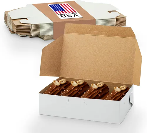 MT Products White Eclair - Caja de donas de 6.25 x 3.75 x 2.20 pulgadas, cajas desechables para panadería sin ventanas (paquete de 250) – Fabricado
