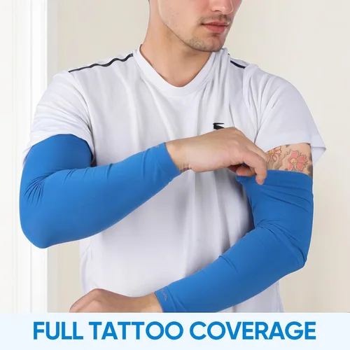 Miniatura 8 de APEXUP Mangas refrescantes para hombres y mujeres, protección solar UV UPF 50, mangas de compresión para voleibol para exteriores