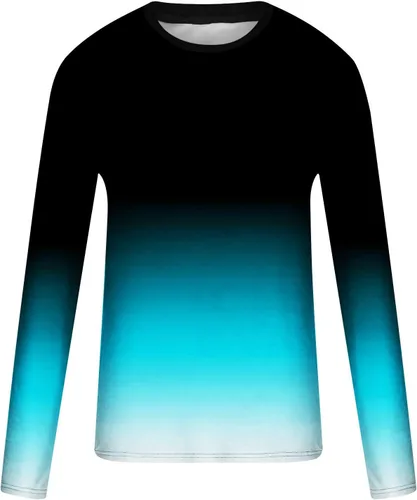 Miniatura 5 de Camiseta estampada de Color en contraste degradado para Hombres Casual Cuello Redondo Camisetas básicas
