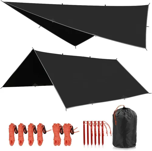 Miniatura 6 de Lona impermeable REDCAMP para acampar, de 91x210cm, 139x210cm, 180x210cm, 208x208cm, 241x210cm, toldo multifuncional 4 en 1 de gran espacio