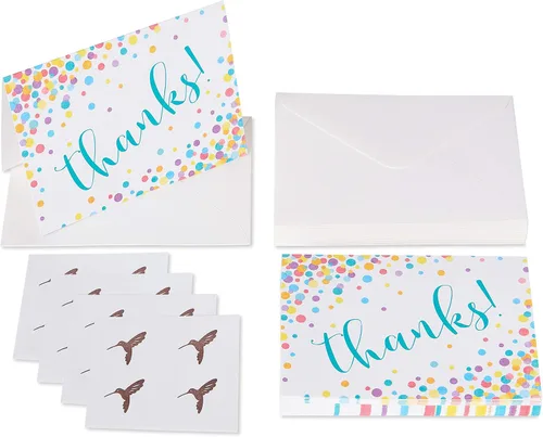 Miniatura 2 de Papyrus Tarjetas de agradecimiento con sobres, confeti (16 unidades)