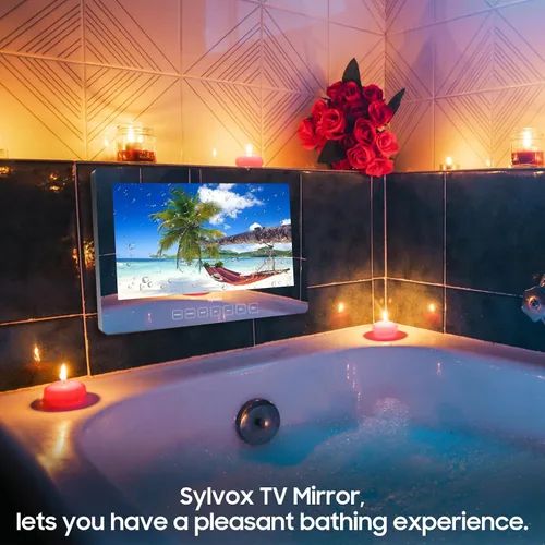 Miniatura 6 de SYLVOX TV Inteligente de 19'' Espejo Mágico de Baño Resistente al Agua LED TV 1080P 500NITS Alto Brillo Altavoces Frontales Duales Montaje en Pared