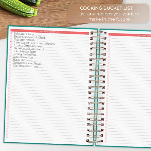 Miniatura 4 de Clever Fox Libro de recetas en espiral - Libro de cocina familiar en blanco - Diario de cocina vacío - Organizador de cuaderno para escribir recetas