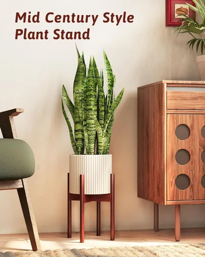 Miniatura 6 de GENTINGBRO Soporte Ajustable para Plantas de Interior, Soporte de Bambú para Plantas que se Ajusta a 8 9 10 11 12 Pulgadas, Pequeño Soporte
