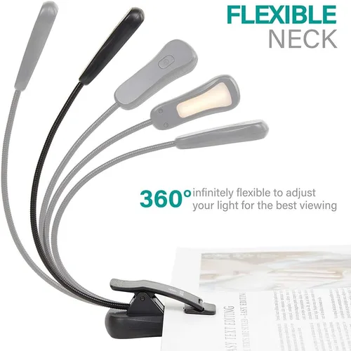 Miniatura 6 de Vekkia Luz de lectura recargable ámbar de 7 LED para el cuidado de los ojos con bloqueo de luz azul, 3 niveles, 1600K para uso amigable