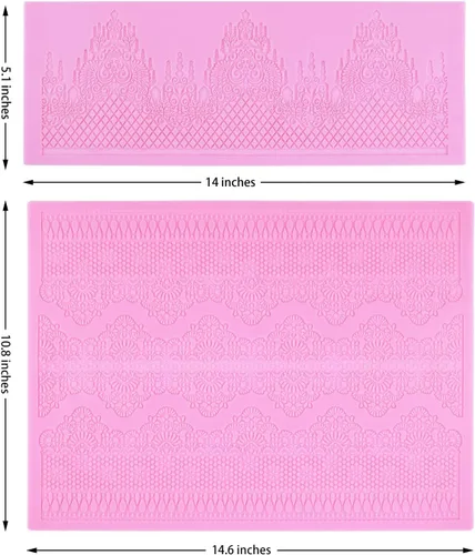 Miniatura 3 de Moldes de encaje en relieve, juego de 2 moldes de silicona con diseño de flores de varios círculos, decoración de pasteles de boda, molde de A-Rosa