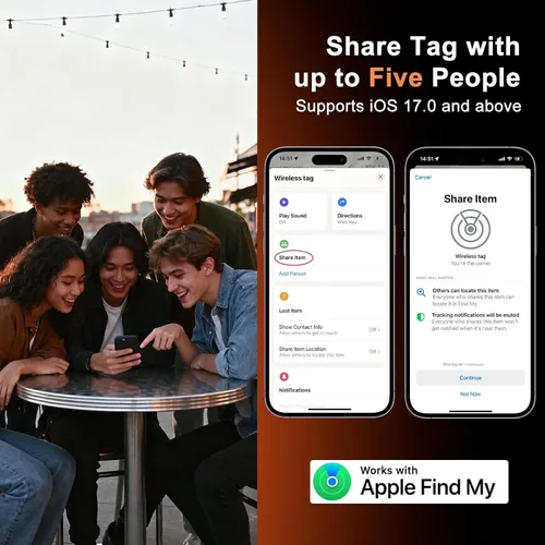 Miniatura 5 de Paquete de 1 etiqueta Air Tracker, funciona con Apple Find My (solo iOS), rastreador Bluetooth, buscador de teclas, localizador de artículos