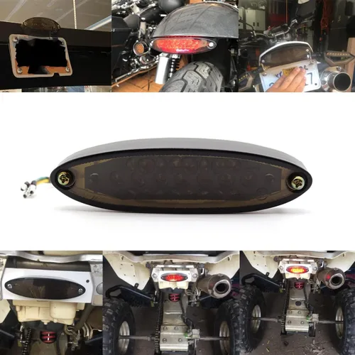 Miniatura 3 de kucehiup Luz trasera LED para motocicleta, luz de freno universal para ATV