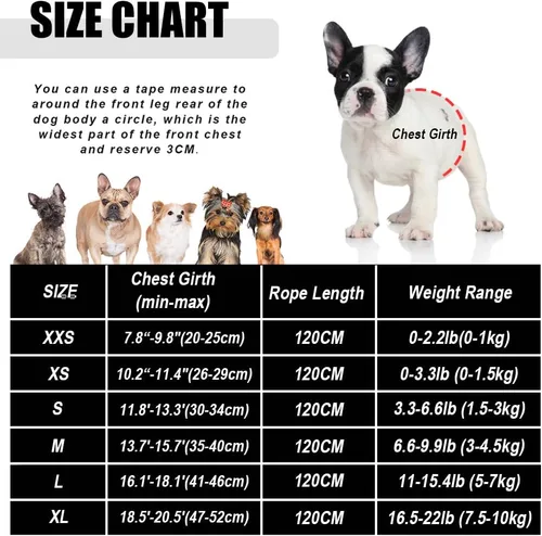 Miniatura 4 de FEimaX Juego de arnés y correa para perro, malla suave ajustable, de fácil control, chaleco ligero para gatos con tiras reflectantes, a prueba