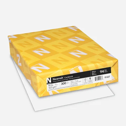 Miniatura 4 de Neenah Cartulina premium, 8.5 x 11 pulgadas, blanco brillante y cartulina, 8.5 x 11 pulgadas, 90 lb/163 gsm, blanco, 300 hojas y kit de iniciación