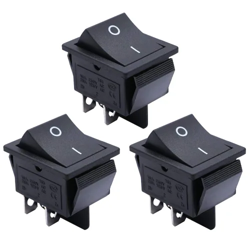 mxuteuk Interruptor basculante momentáneo (ENCENDIDO) - Apagado de palanca DPST Power 4 Pin AC 250V 6A 125V 10A, uso para coche, barco,